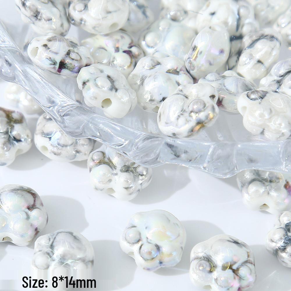 3D Ceramic Panda Heart Flower Beads for DIY Bracelets