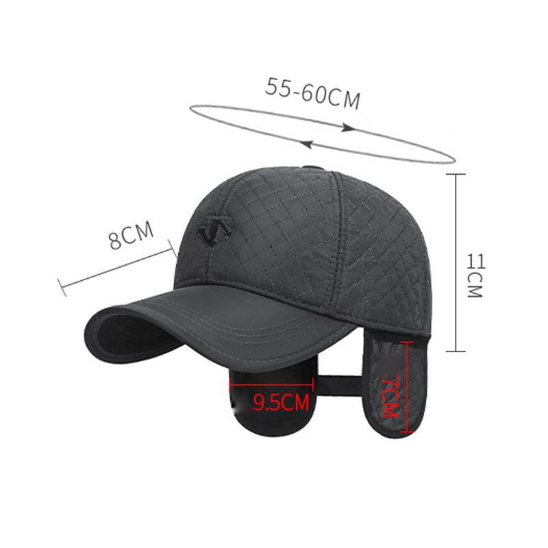 Baseballkappe für Mittelalte und Ältere Herren Winter Kälteschutz Warme Baumwollmütze Alter Opa Ohrenschutzmütze