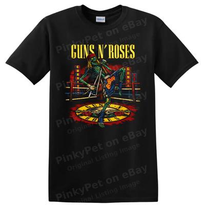 Guns N Roses Skeleton Rock Band T Shirt W/ Vintage Concert Graphic Designs Tee
