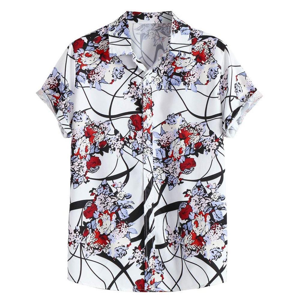 Men's Summer Designer Shirt 3D Ancient Style Plum Blossom Print Hawaiian Shirt Short Sleeve Floral Fashion Retro