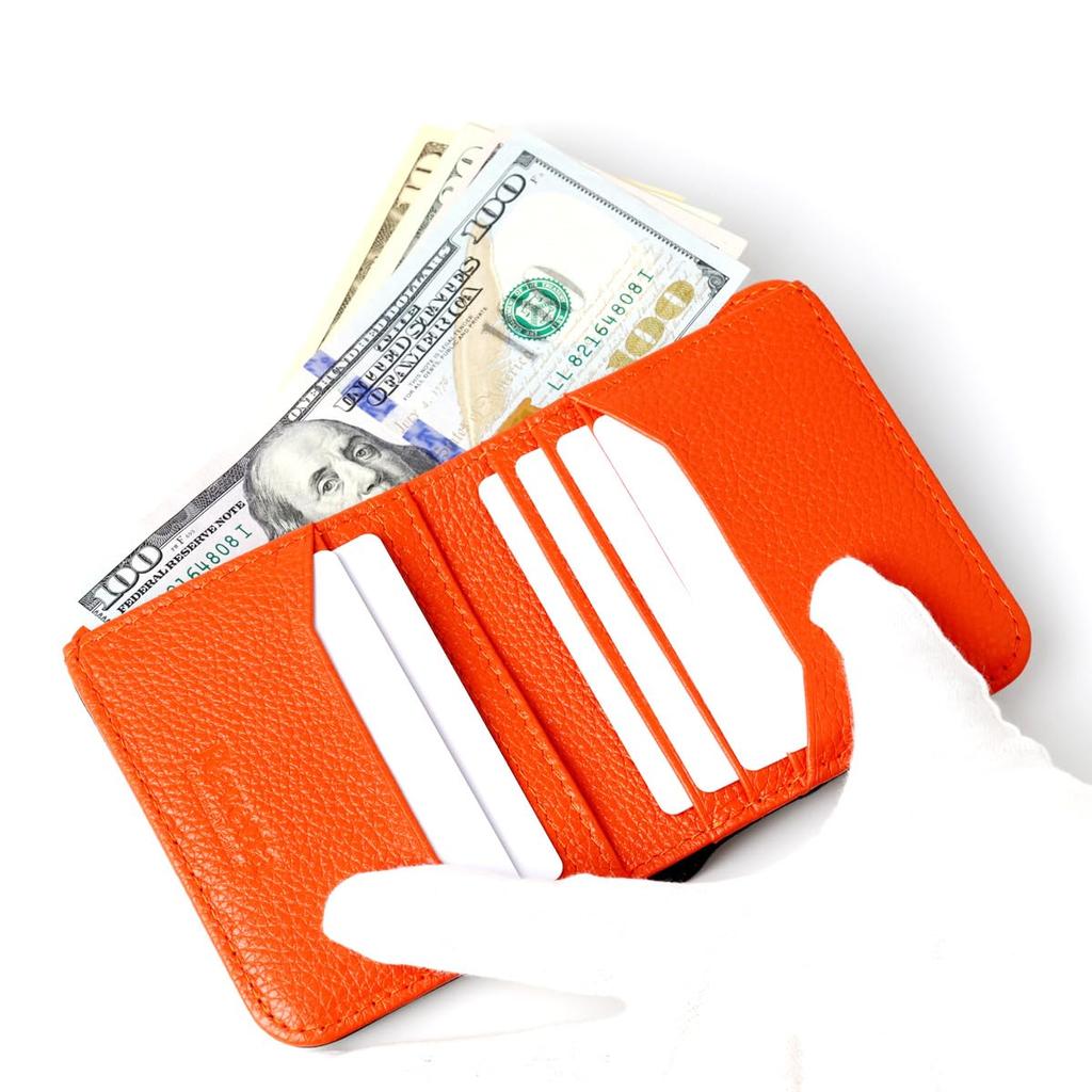 Levetta Stingray Leather Bifold Wallet, Galuchat, Stingray, Black, Orange, Black, Caviar-Touched, Men's, Genuine Leather [253stw-2]