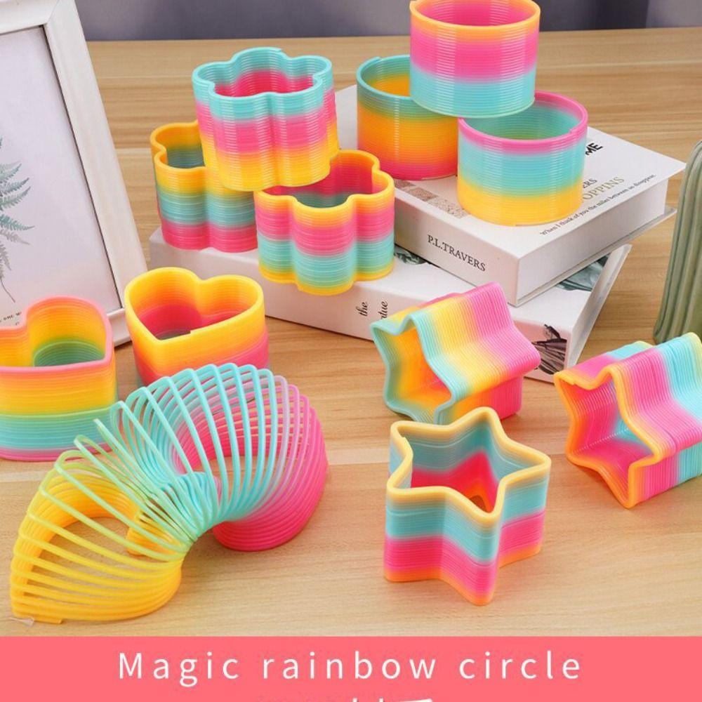 5pcs Multi-Shape Creative Spring Coil Kids Boys Girls Puzzle Toys New Rainbow Magic Springs Toys