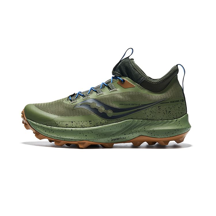 Saucony Peregrine 13 Comfortable Mesh Durable Non-Slip Shock Absorbing Low-Top Trail Running Shoes Men sneaker Green Black S20840-30