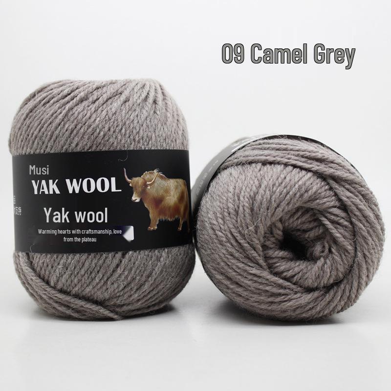 Hand-Knitted Medium-Thick Yak Wool Yarn for Scarves, Hats, Coats, Vests, and Sweaters