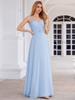 Ever-Pretty Women's A-Line Cross Back Sleeveless Pleated Chiffon Bridesmaid Dress With Embroidery Decoration
