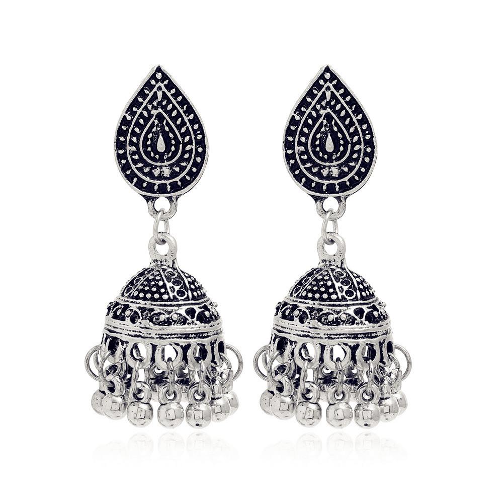And Gold Silver Tone Alloy Jhumka Earrings With Vintage Style For Women