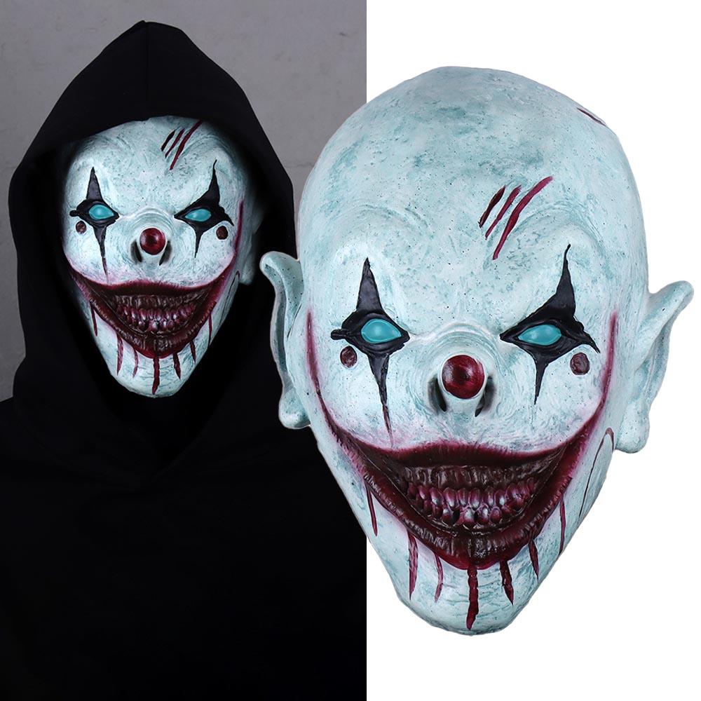 Horror The Clown In The Box Mask Cosplay Bloody Devil Killer Joker Latex Helmet Halloween Carnival Party Dress Up Costume Props