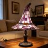 Yousheng Buntglas Hexenhut Lampe, USB-betriebenes Nachtlicht, Handgefertigte Harz-Buntglas Schreibtischlampe, Halloween Gothic Dekor für Schlafzimmer