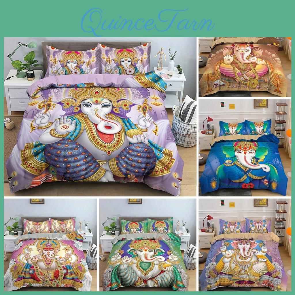 Duvet Cover Ganesha Lord Microfiber Indian Elephant Bedding Set Bohemia Mandala Comforter Cover King For Boys Girls Room Decor