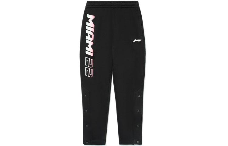 Li Ning Флисовая подкладка Термо Принт с буквами Планка Спортивные брюки Брюки-джоггеры Мужские Черный AKLR705-1 XXL