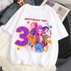 New K Pop Demon Huntersd Tshirt for children cartoon birthday number print tshirts short sleeve tshirts for girls children