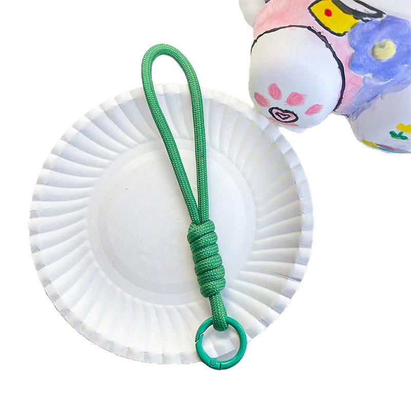 14CM Color Block Woven Plush Mobile Phone Lanyard & Anti-Lost Keychain Rope