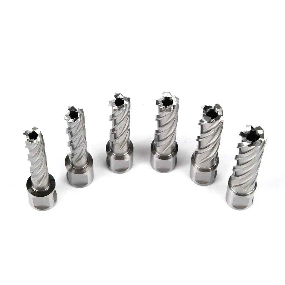 Hole Saw Drill Bits Annular Cutter 10-15mm Core Drill Bit 25mm Weldon Shank Hollow Drill Bit Cutter for Metal Drilling Tools(12x25mm)