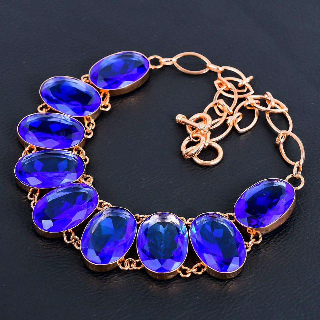 Purple Topaz Necklace Jewelry, Adorable Gemstone Jewelry, Handmade Copper Jewelry For Thanksgiving