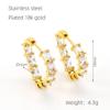Autumn new strap buckle titanium steel zircon earrings geometric trend French retro earrings women