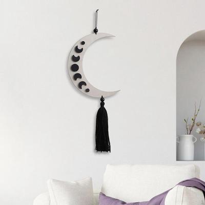 Phases Wooden Wall Hanging Garland Boho Decoration for On The Wall, Shelf, Bedpost, Mirror,