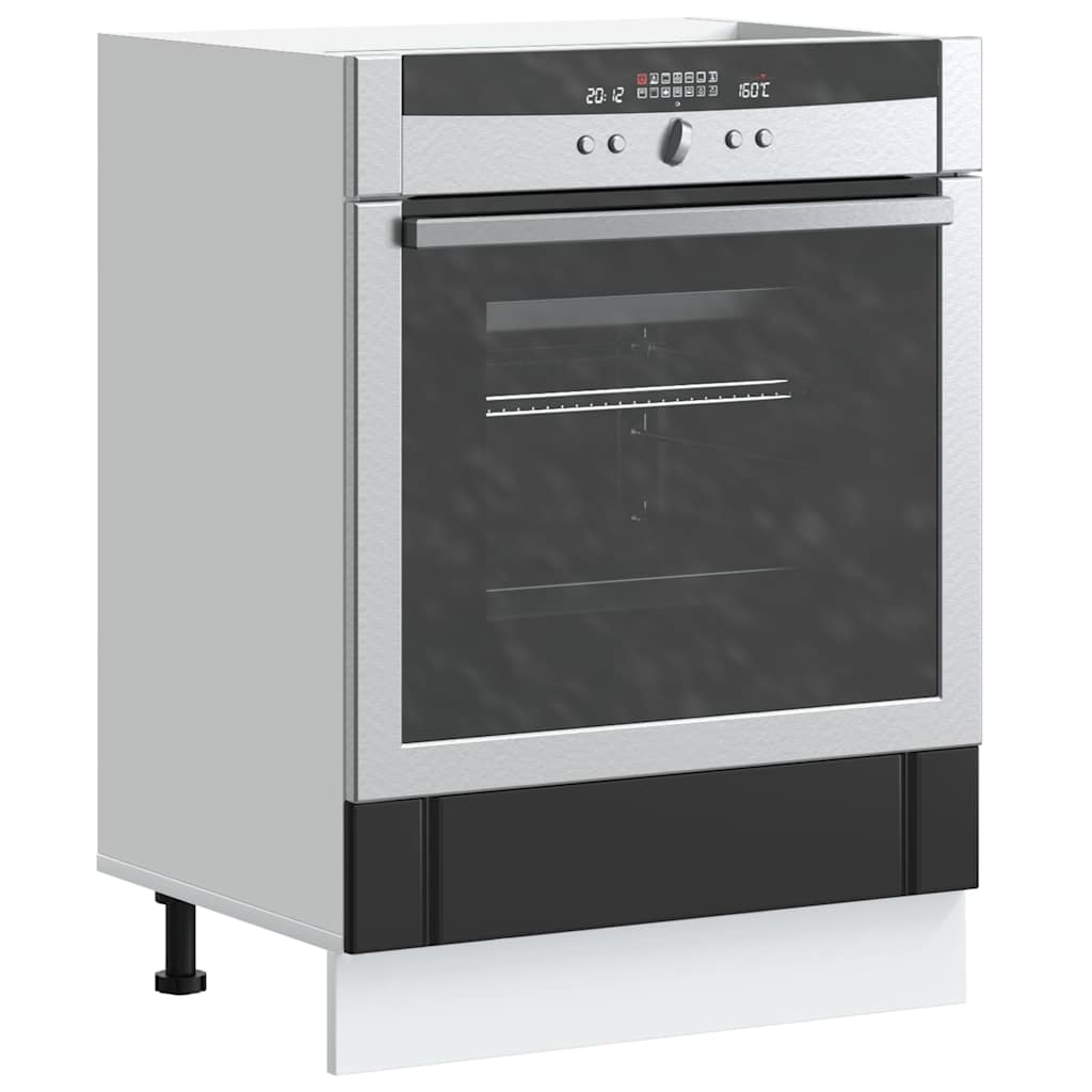 Built in Oven Cabinet Lucca Black Wood Based Material