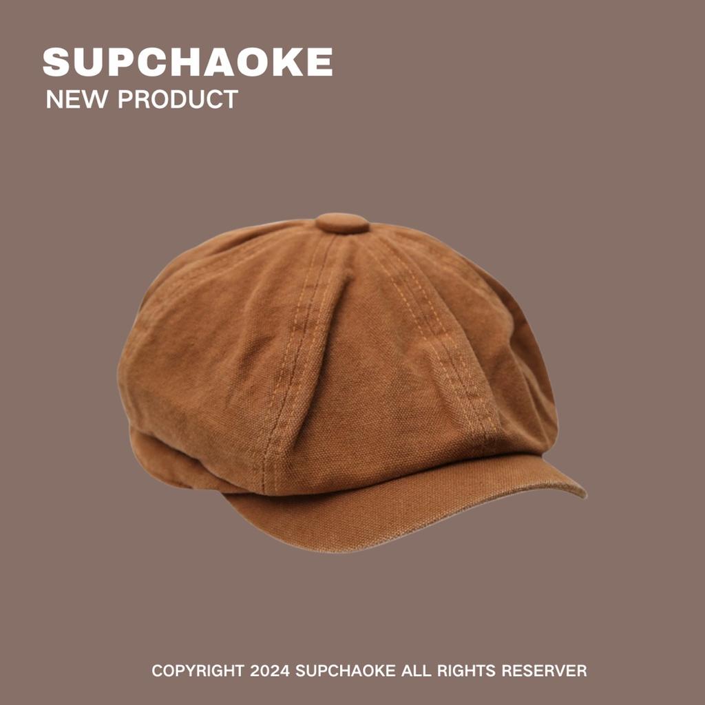 Women's and men's caps: British-style newsboy caps, eight-sided hats, and painter's berets