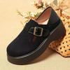 2025 autumn thick-soled heightening buckle loafers women's new British small leather shoes one-pedal single shoes soft-soled women's shoes