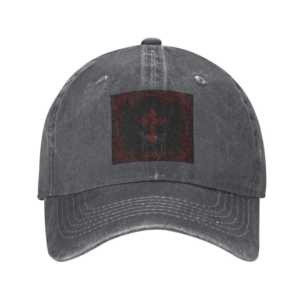 Gothic Vampire Halloween Haunted Unisexsion Denim Fabric Cap Casual Baseball Caps Adjustable Hat Summer Unisex Baseball Hats