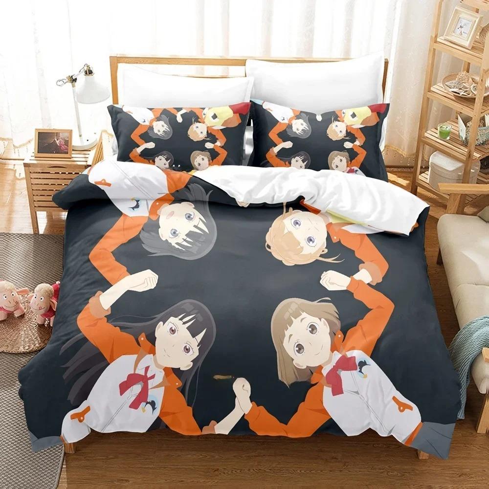 Anime A Place Further Than The Universe Bedding Set Single Twin Full Queen King Size Bed Set Adult Kid Bedroom Duvet cover Sets