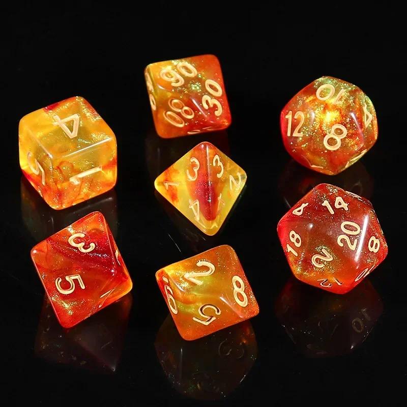 New Star Sky Style Illusion Color 4/6/8/10/12/20 Polyhedral Dice for DND TRPG Party Entertainment Dice Set Board Game Supplies