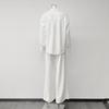 French Casual Two-Piece Loungewear Set: Relaxed Shirt and Pants for Women