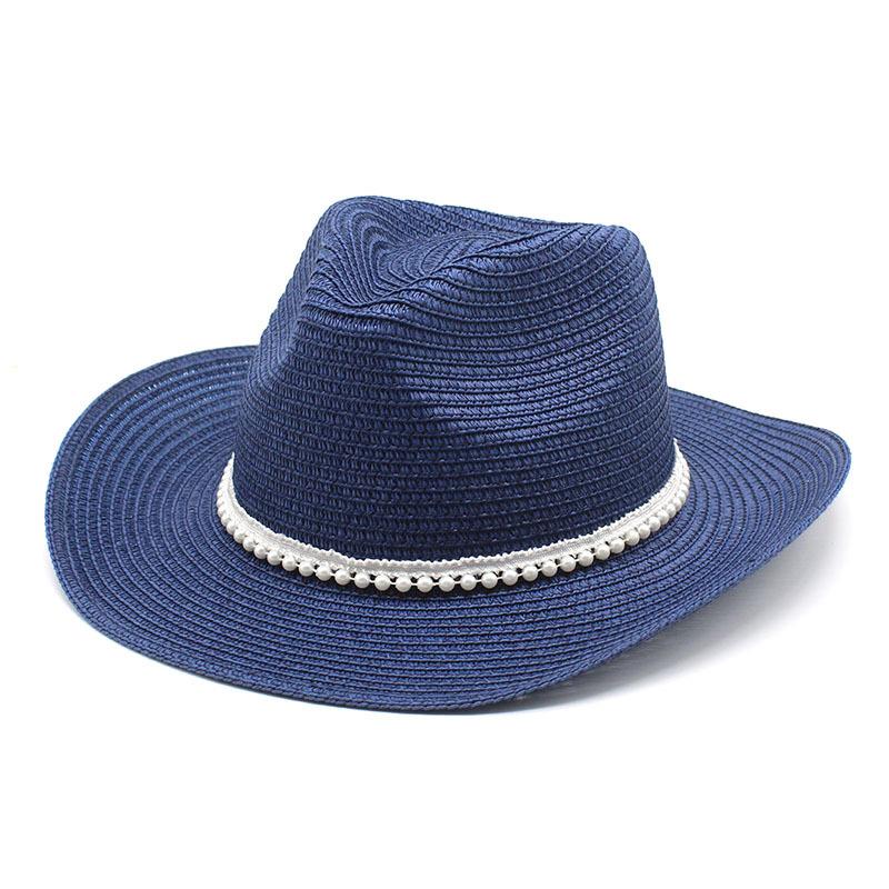 Western Cowboy Straw Hat Couple Outdoor Seaside Beach Hat Sunscreen Visor Hat Big Eaves Hat