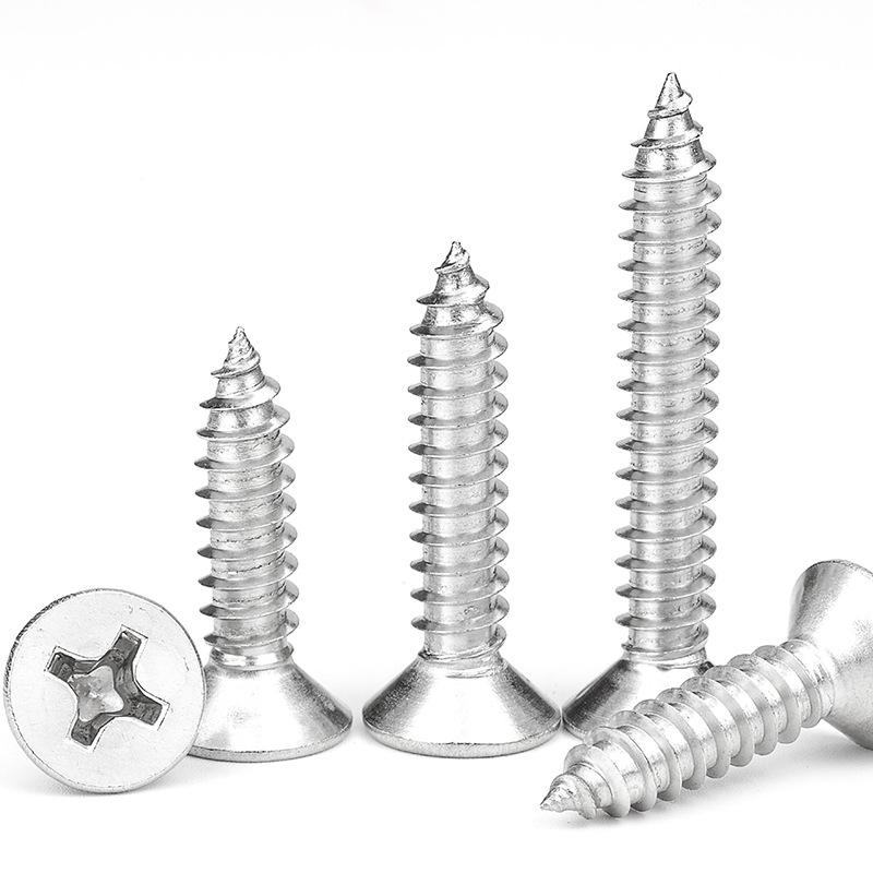 304 Stainless Steel Flat Head Self-Tapping Screw Set - Countersunk Cross, M2/M3/M4