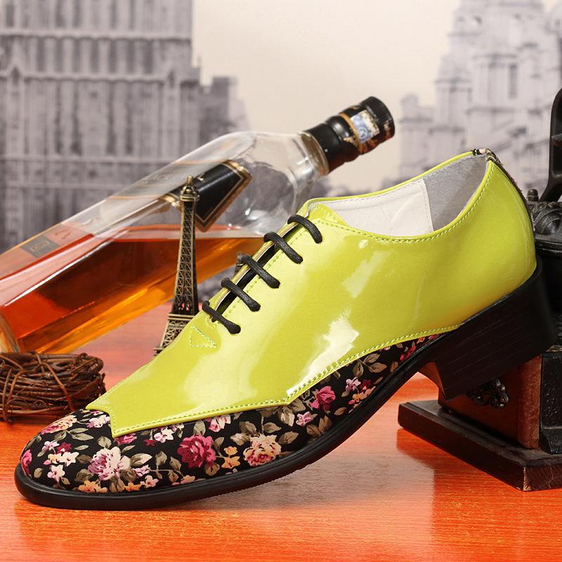 

Остроносые деловые повседневные кожаные туфли, сочетающиеся по цвету, модные повседневные кожаные туфли, клубные мужские кожаные туфли в британском и корейском стиле 44 зелёный