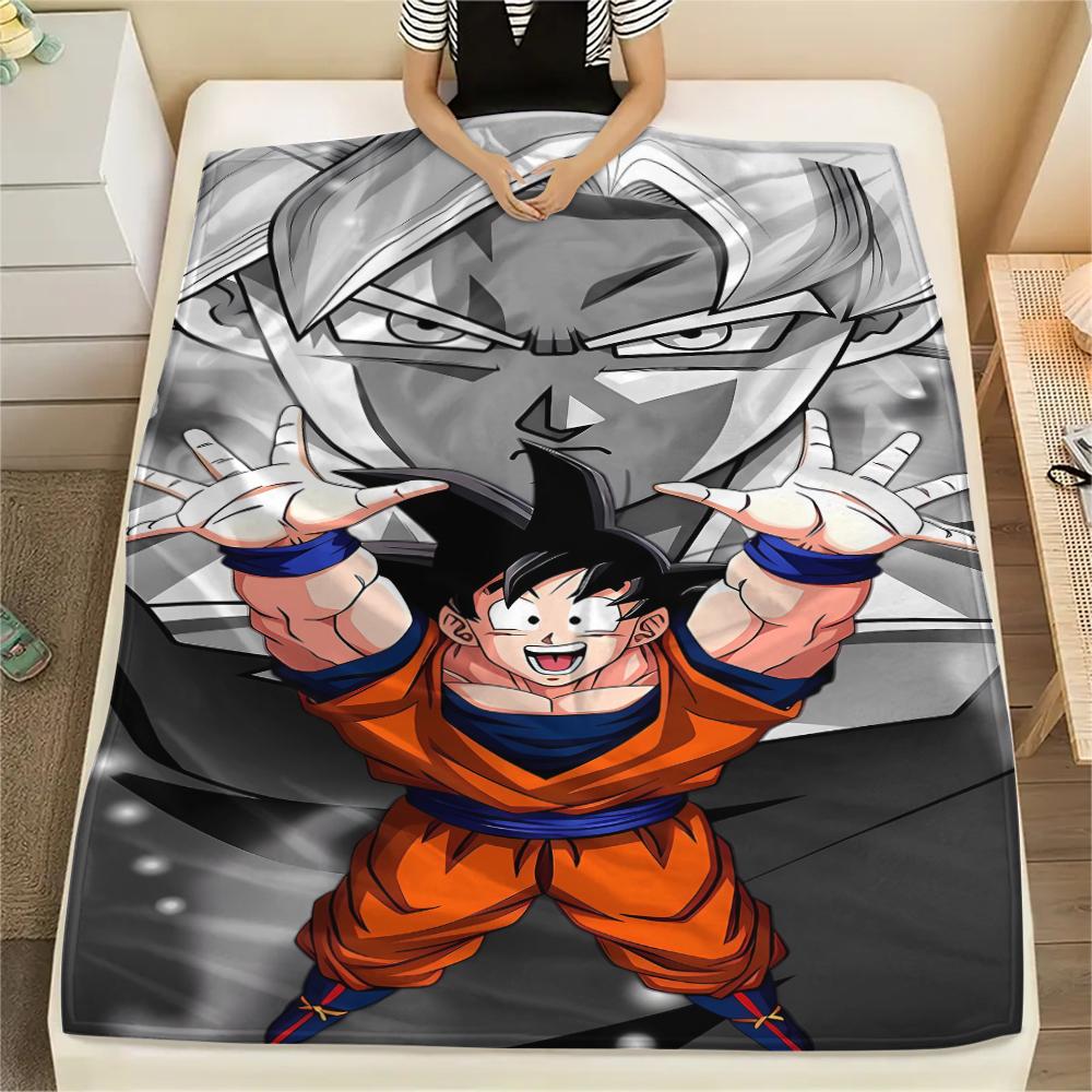 Dragon Ball Character Print Flannel Blanket High Quality Comfortable for All Seasons Home Decor Warmth and Comfort Perfect for Christmas Gifts