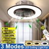 48W Minimalistische Deckenleuchte Runde Lüfterlampe Moderne LED-Deckenventilatorlampe Esszimmer Schlafzimmer Wohnzimmerlampe Mit 2,4G Fernbedienung