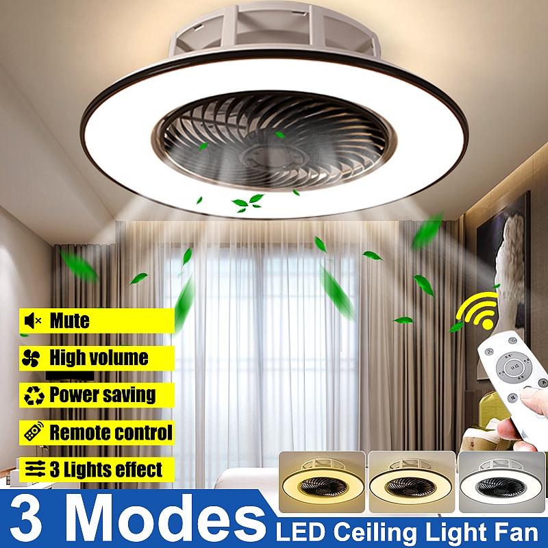 48W Minimalistische Deckenleuchte Runde Lüfterlampe Moderne LED-Deckenventilatorlampe Esszimmer Schlafzimmer Wohnzimmerlampe Mit 2,4G Fernbedienung