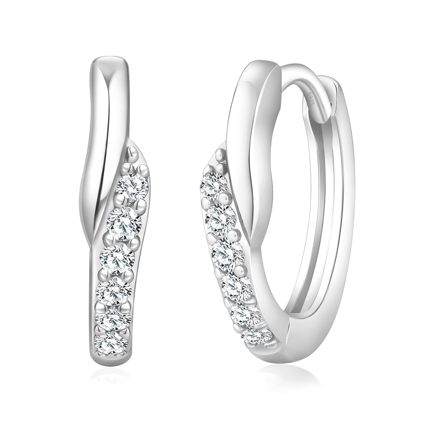 

Серьги-кольца для кольца 925 Стильный подарок на Рождество KRKC&CO Женские, Серебро, Гипоаллергенные, 13 мм, Маленькие, Неношеные серьги, Аксессуары, Женские,