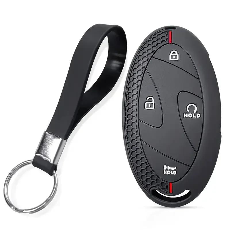 Silicone Key Case Key Fob Cover for Hyundai 24 Kona N-Line, 2025 Elantra SEL 5/7 Button 2025 IONIQ Interior Accessories