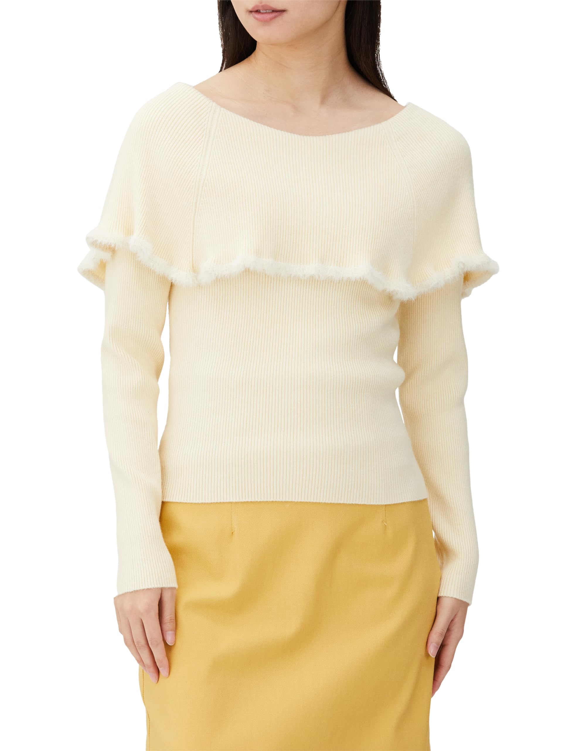 

Jill by Jill Stuart Women s 2-Way Cape Rib Knit Sweater in Ecru