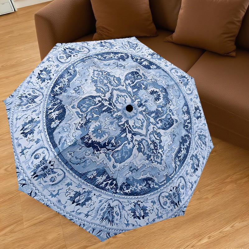1 Stück Regenschirm mit Blumenmuster - 8 Speichen verstärkt, Automatik-Öffnung, Leicht & Langlebig, Niedliches Modeaccessoire für den Außenbereich, Strand oder Freizeit, Strand U