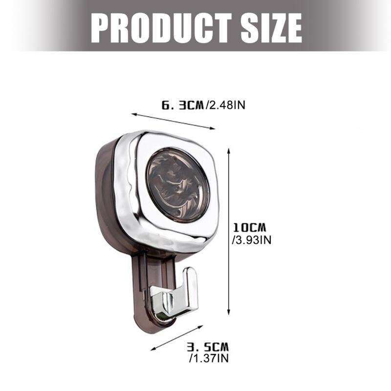 Rotating Suction Cup Hook For Bathroom Storage Waterproof ABS Materials Space Saving Removable Wall Mount