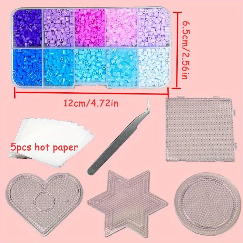 2.6MM Hama Bead Kit 10 Colors 3D Pixel Puzzle Iron Beads Handmade Crafts Decor DIY Melting Beads, Perler Beads Educational Toys