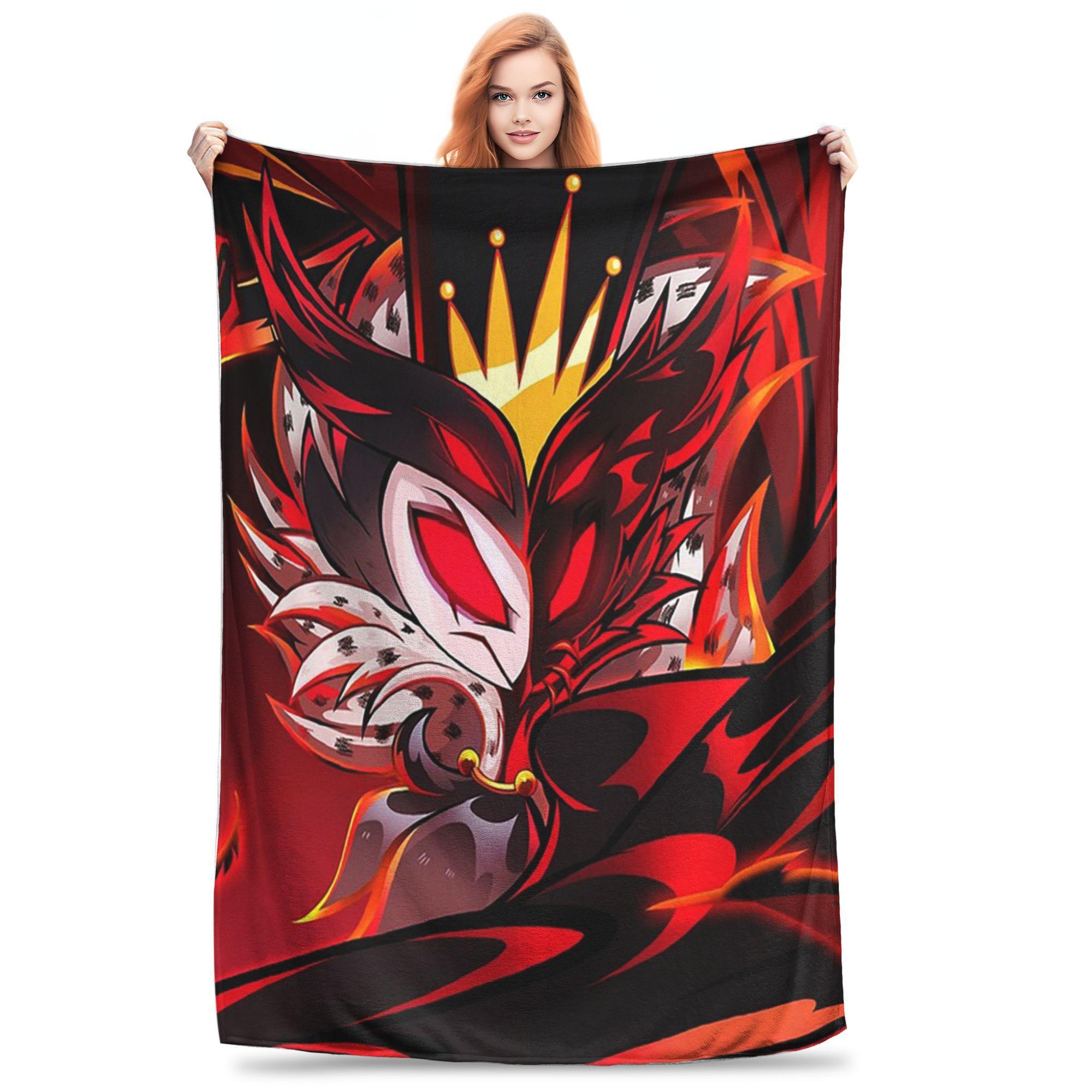 Pandara Jewelry Unisex Flannel Throw Blanket Helluva Boss Stolas Animated Horror Musical Warm Blankets Soft Bedding For Bed Living Room Picnic Sofa