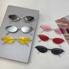 KAMMPT Vintage Cat Eye Sunglasses Women Retro Metal Rim Designer Sun Glasses Trendy Solid Color Outdoor Shades