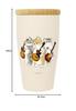 Toa Metal Mofusand Stainless Steel Tumbler with Wooden Lid 350ml [Singing for You "Meow"] 53-2093 Beige