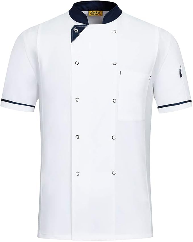 

Waiter Uniform Cook Jacket Short Sleeve Work Clothing Applicable Scene Pocket Uniform Restaurant