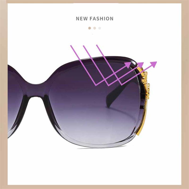 Klassische Große Fassung Fuchs Kopf Reflektierende Flache Gläser Mode Kamelie Sonnenschutz Sonnenbrille Brillen