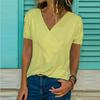 Women's V-neck Tunic Short Sleeve Loose Top T-shirt Plus Stylish Blouse Option