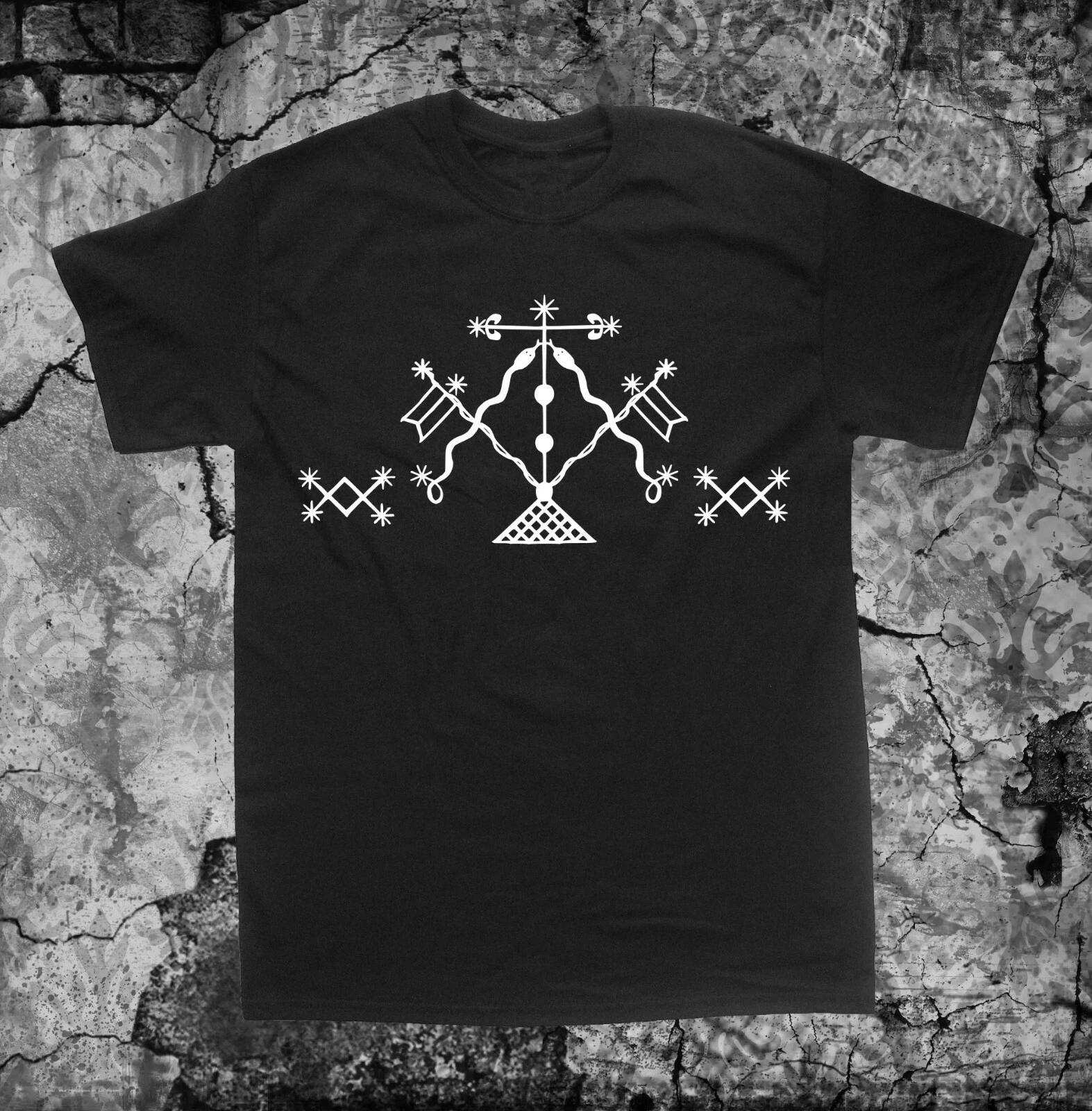Damballah Voodoo Veve Shirt - Occult gothic skeleton skull goat death witchcraft M