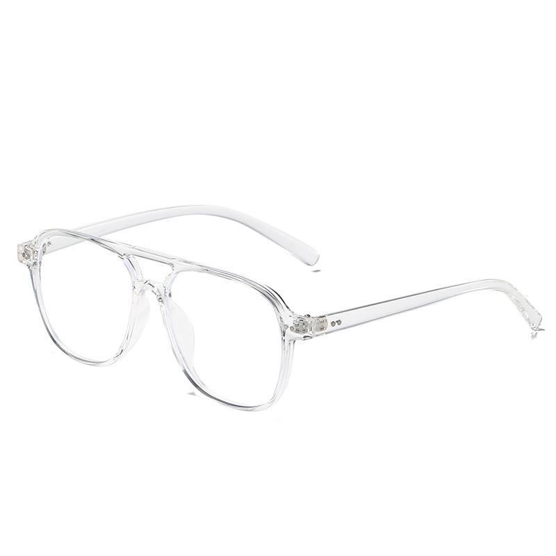 

Двойной луч пилотные очки оправа анти-синий прозрачный оправа Tr90 очки мужские и женские заклепки декоративные плоские очки new model