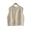 Round Neck Sweater Vest Women's Spring Loose Soft and Sticky Stacked Knit Sweater Waistcoat