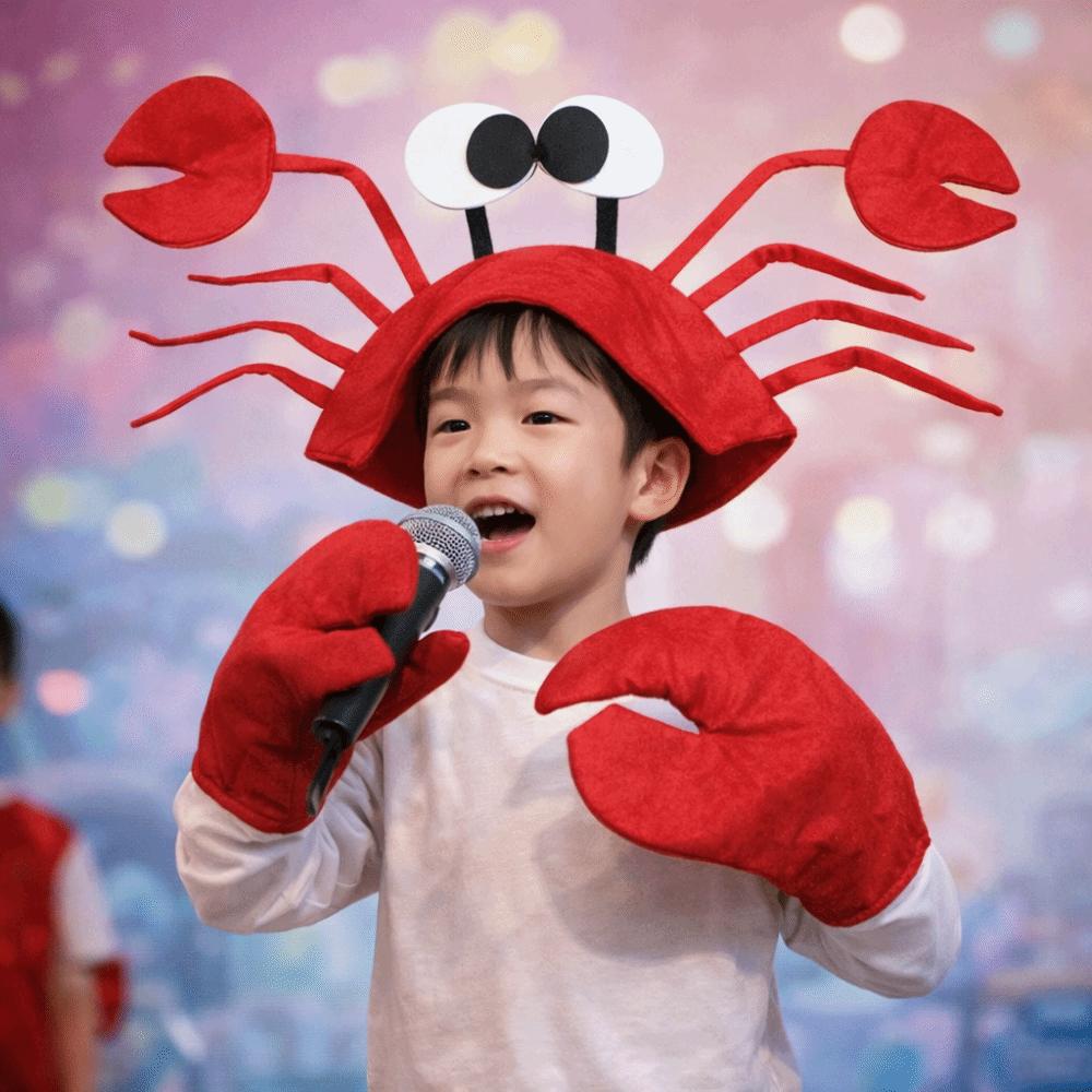 Cartoon Red Lobster Hat Cute Animal Headgear Creative Crab Hat Birthday Party