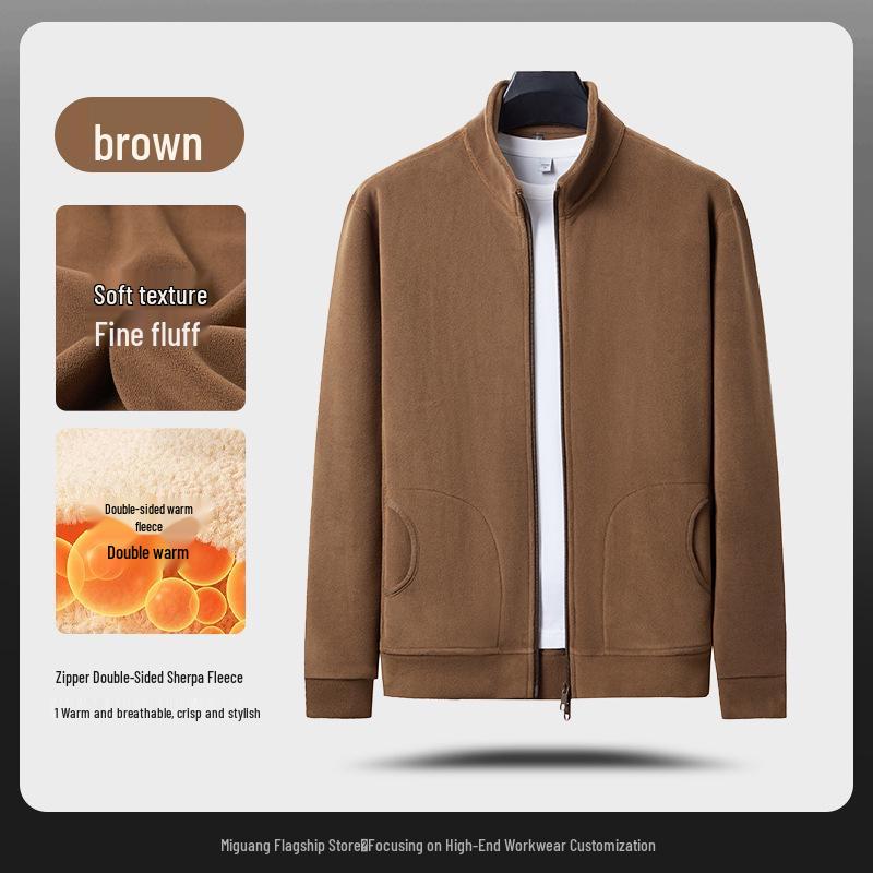 Premium Merino Wool Hooded Sweatshirt with Custom Logo - Autumn/Winter Double-Sided Fleece Jacket